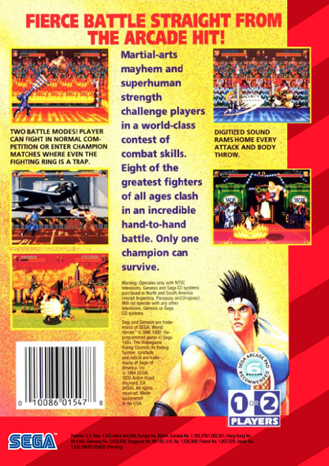 World Heroes — Box back