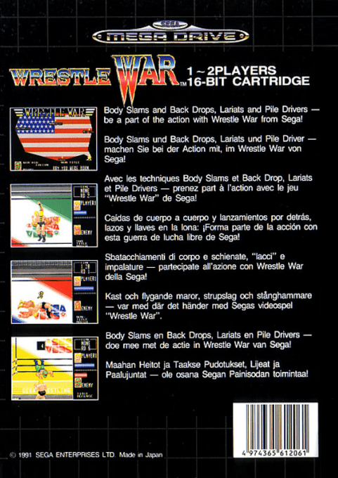 Wrestle War — Box back