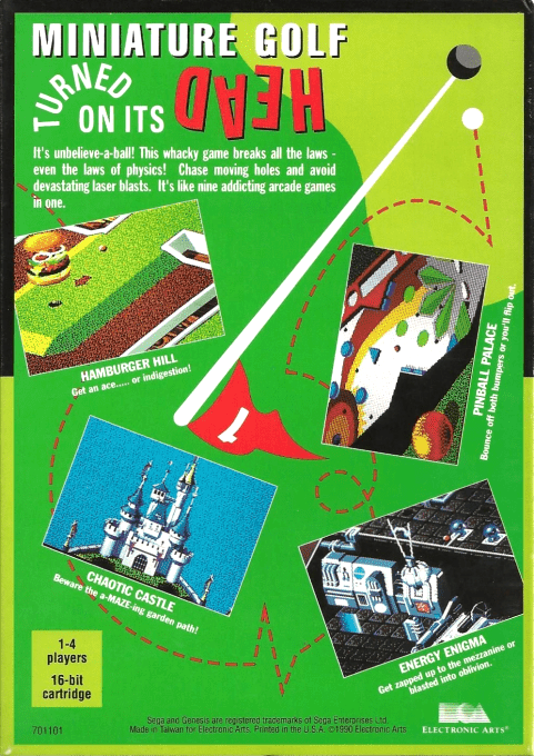 Zany Golf — Box back