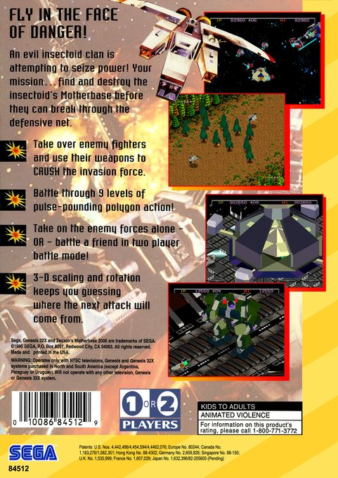 Zaxxon's Motherbase 2000 — Box back