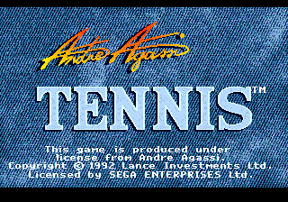Andre Agassi Tennis — Title screen