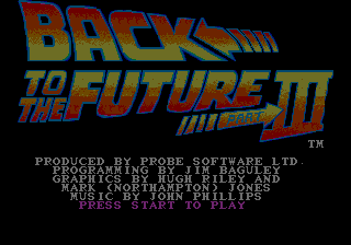 Back to the Future Part III — Title screen