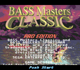 Bass Masters Classic : Pro Edition — Title screen