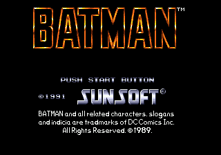 Batman : The Video Game — Title screen