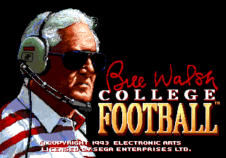 Bill Walsh College Football — Title screen