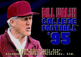 Bill Walsh College Football 95 — Title screen