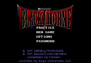 Blackthorne — Title screen