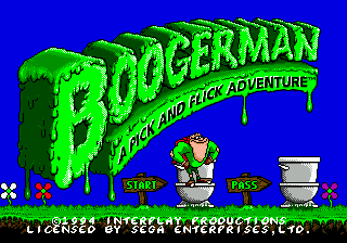 Boogerman : A Pick and Flick Adventure — Title screen