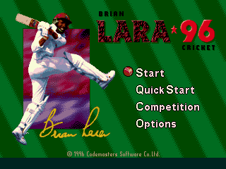 Brian Lara Cricket 96 — Title screen