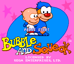 Bubble and Squeak — Title screen