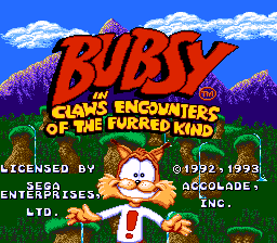 Bubsy in : Claws Encounters of the Furred Kind — Title screen