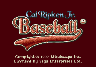 Cal Ripken Jr. Baseball — Title screen