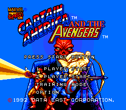 Captain America and the Avengers — Title screen