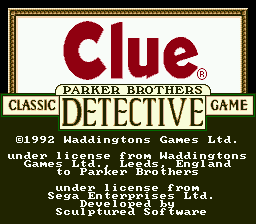 Clue — Title screen