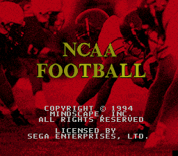 College Football USA 96 — Title screen
