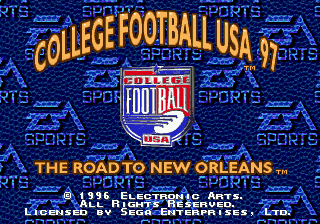 College Football USA 97 — Title screen