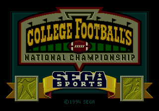 College Football's National Championship — Title screen