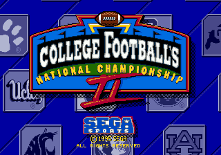 College Football's National Championship II — Title screen