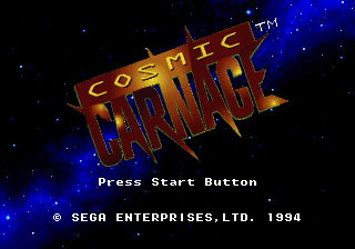Cosmic Carnage — Title screen