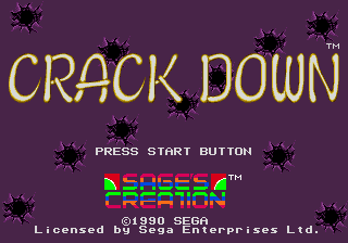 Crack Down — Title screen