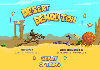 Desert Demolition Starring Road Runner and Wile E. Coyote — Title screen