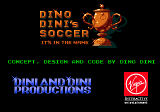 Dino Dini's Soccer — Title screen