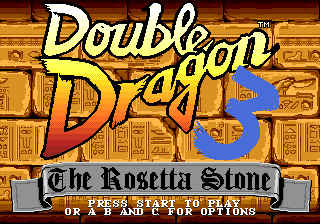 Double Dragon 3 : The Arcade Game — Title screen