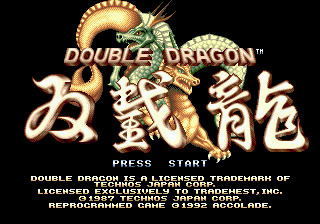 Double Dragon (Homebrew) — Title screen