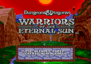 Dungeons & Dragons : Warriors of the Eternal Sun — Title screen