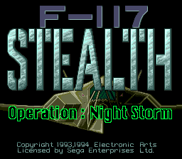F-117 Night Storm — Title screen