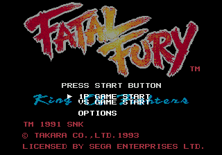 Fatal Fury — Title screen