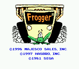 Frogger — Title screen