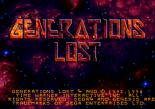 Generations Lost — Title screen