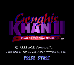 Genghis Khan II : Clan of the Gray Wolf — Title screen