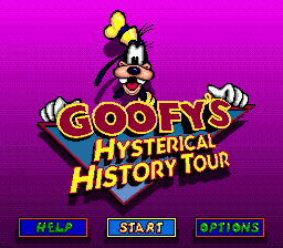 Goofy's Hysterical History Tour — Title screen