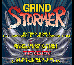 Grind Stormer — Title screen