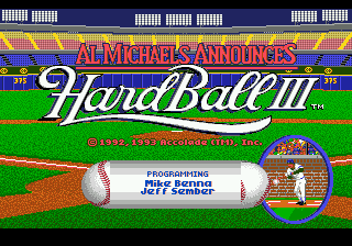 HardBall III — Title screen