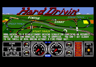 Hard Drivin' — Title screen