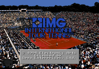 IMG International Tour Tennis — Title screen