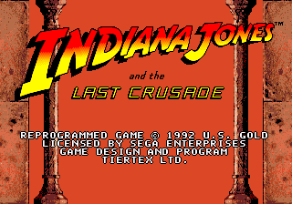 Indiana Jones and the Last Crusade — Title screen