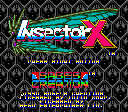 Insector X — Title screen