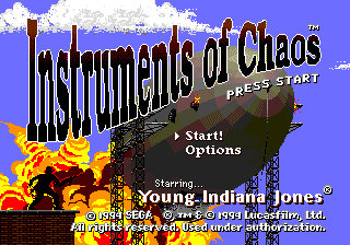 Instruments of Chaos Starring Young Indiana Jones — Title screen