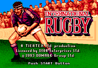 International Rugby — Title screen
