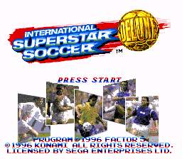 International Superstar Soccer Deluxe — Title screen