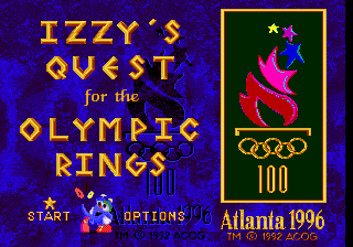 Izzy's Quest for the Olympic Rings — Title screen