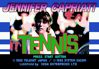 Jennifer Capriati Tennis — Title screen