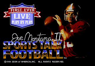 Joe Montana II Sports Talk Football — Title screen