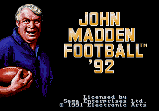 John Madden Football '92 — Title screen