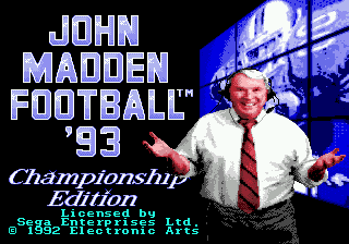 John Madden Football '93 — Title screen