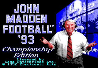 John Madden Football : Championship Edition — Title screen